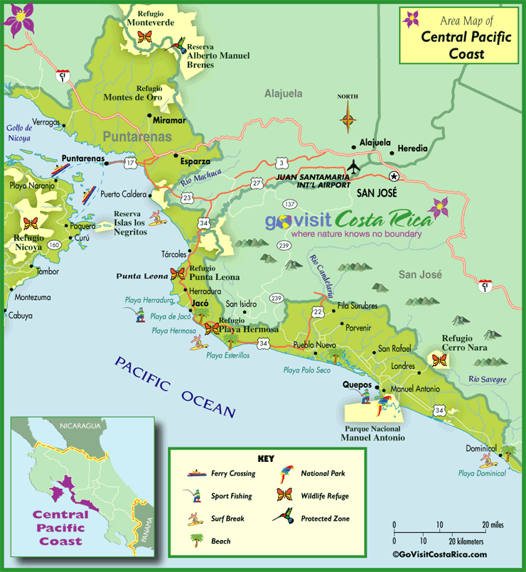 Central Pacific Coast Map