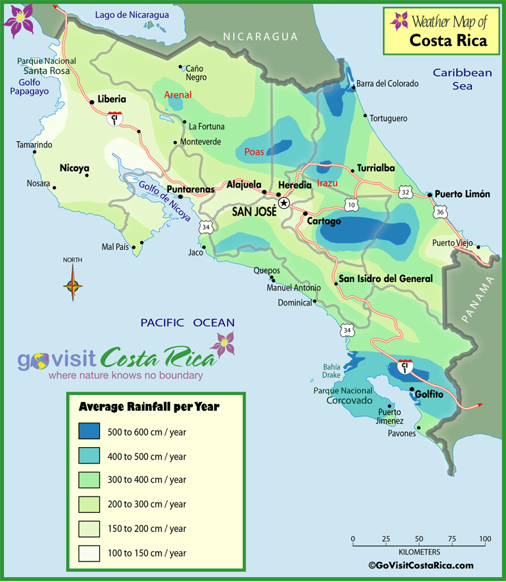 Costa Rica Weather Has Two Distinct Seasons High Green