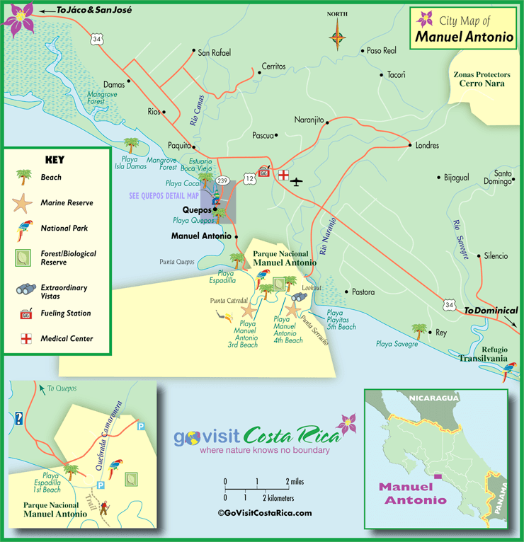 Manuel Antonio Map