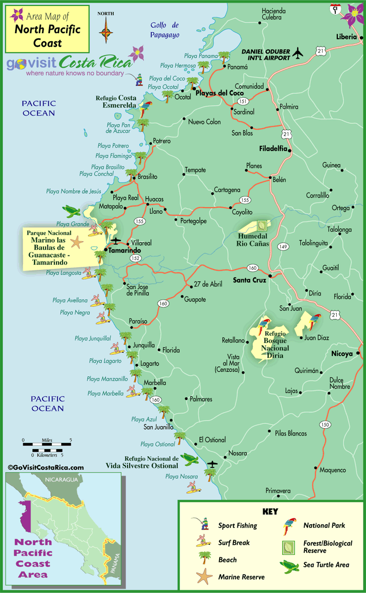 Mapa de la Costa del Pacífico Norte