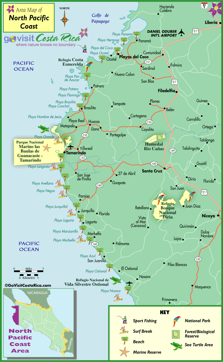 Mapa da Costa Norte do Pacífico