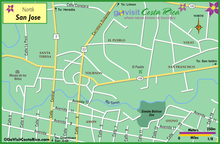 Mapa del Norte de San José 
