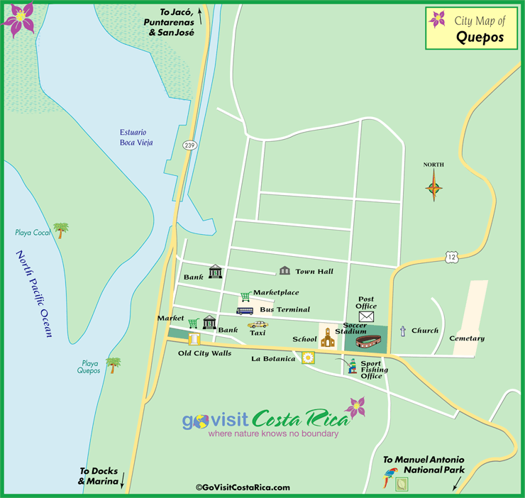 Mapa de la Ciudad de Quepos