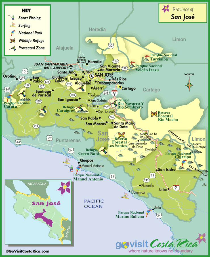 Top 93+ Images map of san jose costa rica and surrounding area Excellent