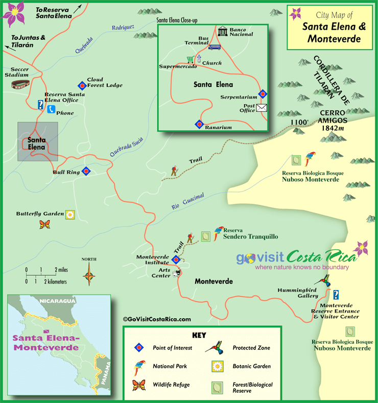 Mapa de Monteverde / Santa Elena