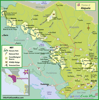Alajuela Region Map