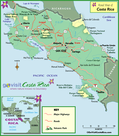road map of costa rica Costa Rica Road Map Costa Rica Go Visit Costa Rica road map of costa rica