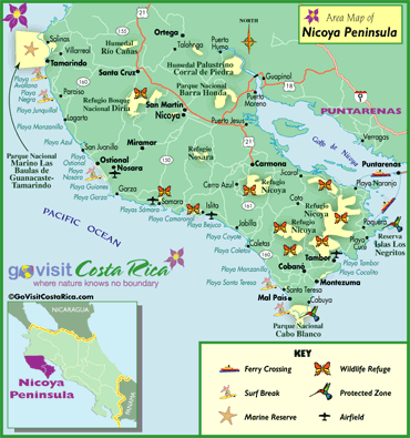 Cobano Costa Rica Map Malpaís, Costa Rica   City Guide   Go Visit Costa Rica